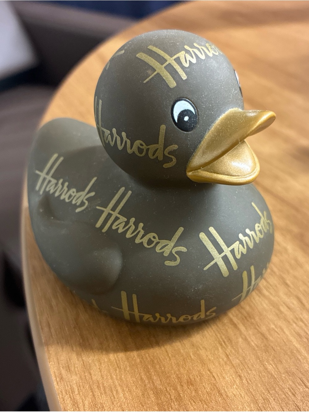 Harrods Olive Green and Gold Logo Rubber Duck